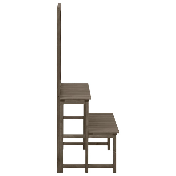 Suport plante cu spalier, gri, 70x42x115 cm, lemn masiv de brad - WALTI WALTI