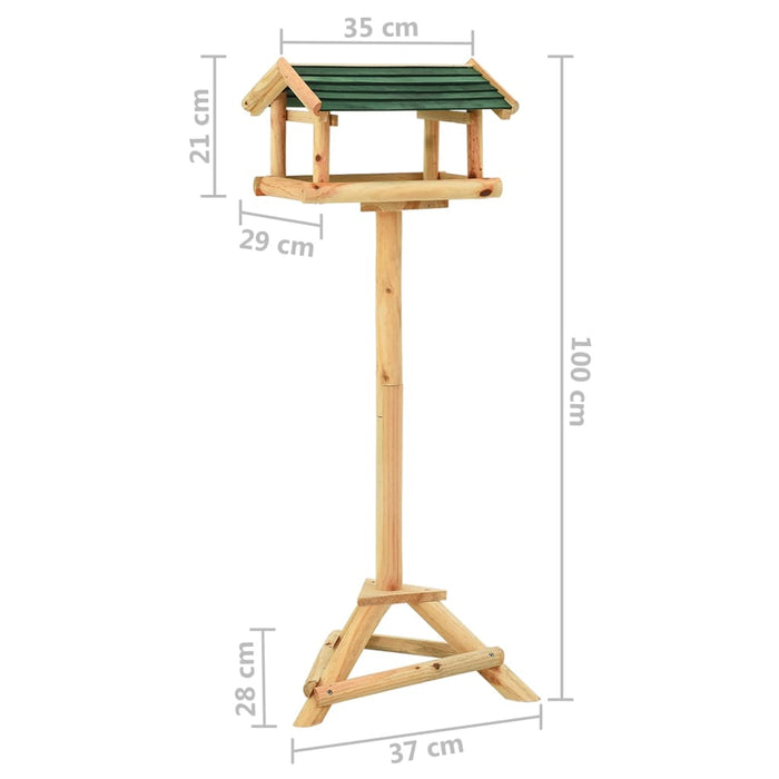 Hrănitor pentru păsări cu stativ, 37x28x100 cm, lemn masiv brad - WALTI WALTI