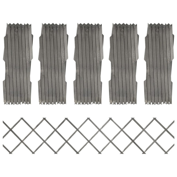 Garduri din spalier, 5 buc., gri, 180x30 cm, lemn masiv de brad - WALTI WALTI