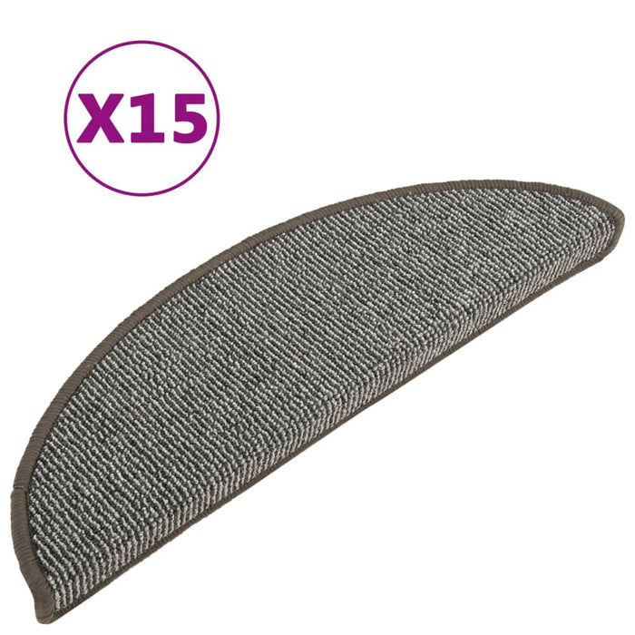 Covorașe pentru scări, 15 buc., 56x17x3 cm, gri, semirotunde - WALTI WALTI