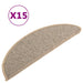 Covorașe pentru scări, 15 buc., 56x17x3 cm, maro, semirotunde - WALTI WALTI