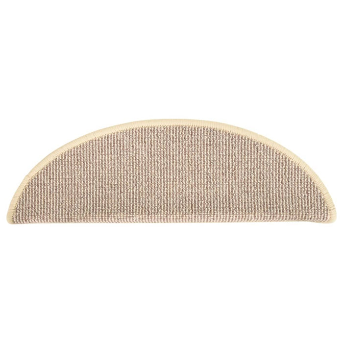 Covorașe pentru scări, 15 buc., 56x17x3 cm, alb și maro, semirotunde - WALTI WALTI