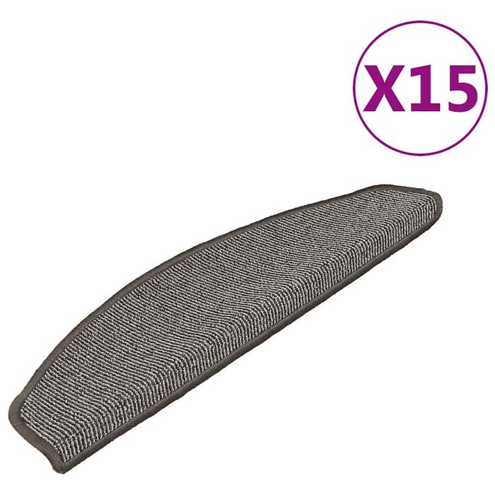 Covorașe pentru scări, 15 buc., 65x21x4 cm, gri, semirotunde, mari - WALTI WALTI