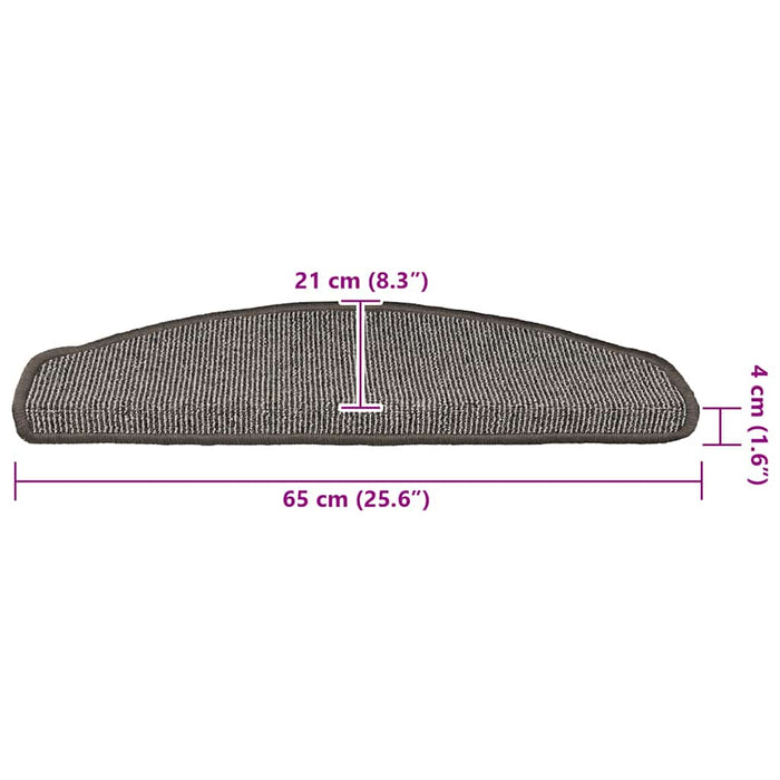 Covorașe pentru scări, 15 buc., 65x21x4 cm, gri, semirotunde, mari - WALTI WALTI