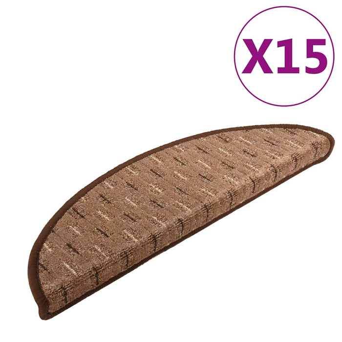 Covorașe pentru trepte scară, 15 buc., maro, 56x17x3 cm WALTI