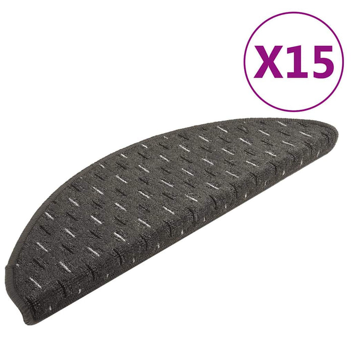Covorașe pentru trepte scară, 15 buc., antracit, 56x17x3 cm WALTI