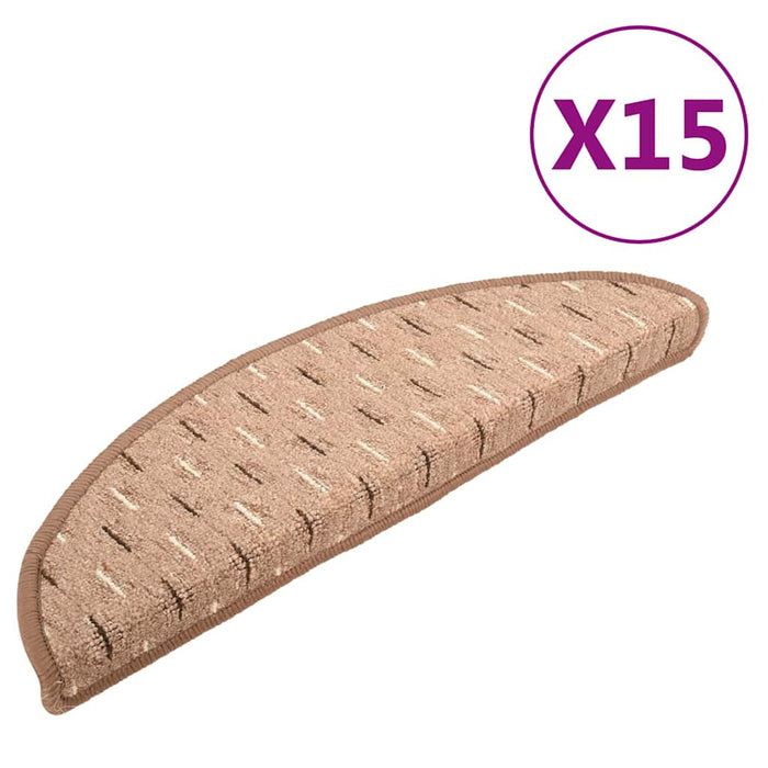 Covor pentru trepte scări, 15 buc., maro, 65x21x4 cm WALTI