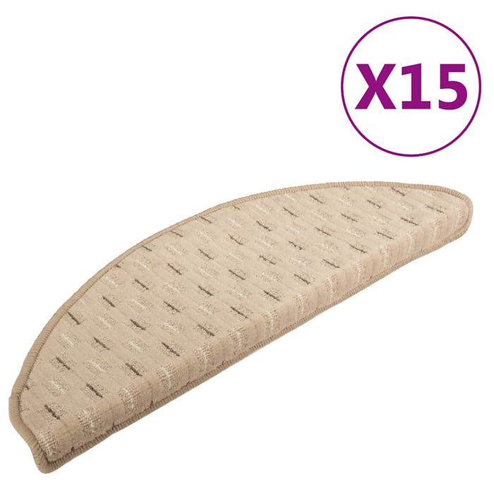 Covorașe de trepte de scară, 15 buc., gri taupe, 65x21x4 cm WALTI