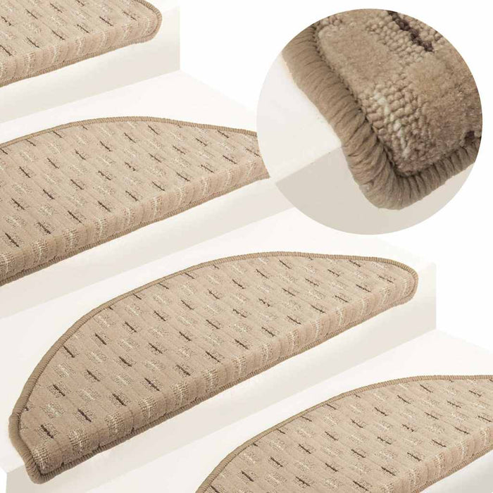 Covorașe de trepte de scară, 15 buc., gri taupe, 65x21x4 cm WALTI