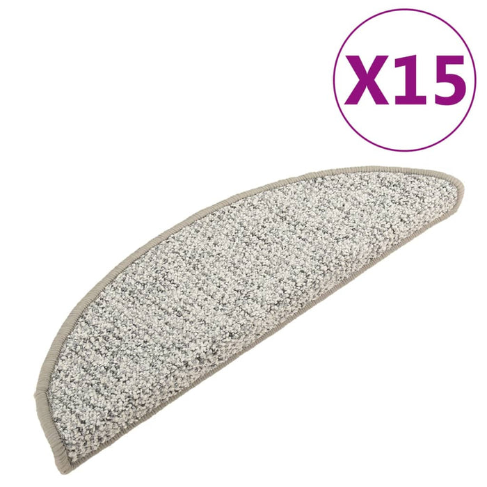 Covorașe pentru trepte scară, 15 buc., gri deschis, 56x17x3 cm WALTI