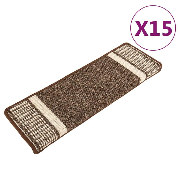 Covorașe autoadezive trepte scară 15 buc. maro închis 65x21x4cm WALTI