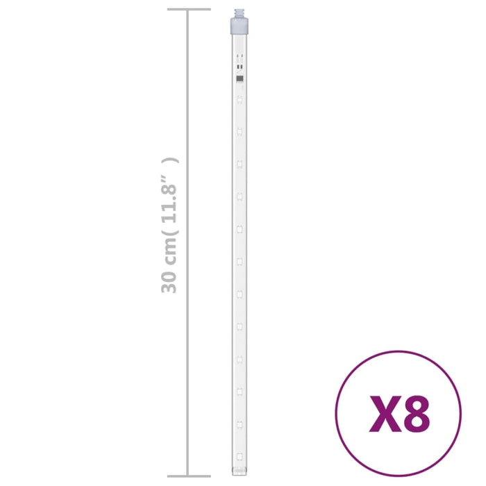 Lumini de meteoriți 8 buc. alb rece 30 cm 192 LED-uri int./ext. - WALTI WALTI