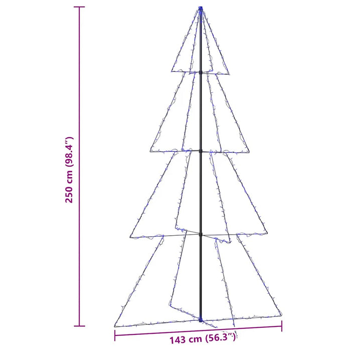 Brad Crăciun conic 360 LED-uri, 143x250 cm, interior & exterior - WALTI WALTI
