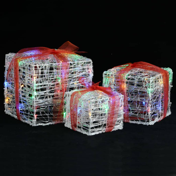 Cutii cadou de Crăciun decorative, 3 buc., multicolor, acril - WALTI WALTI