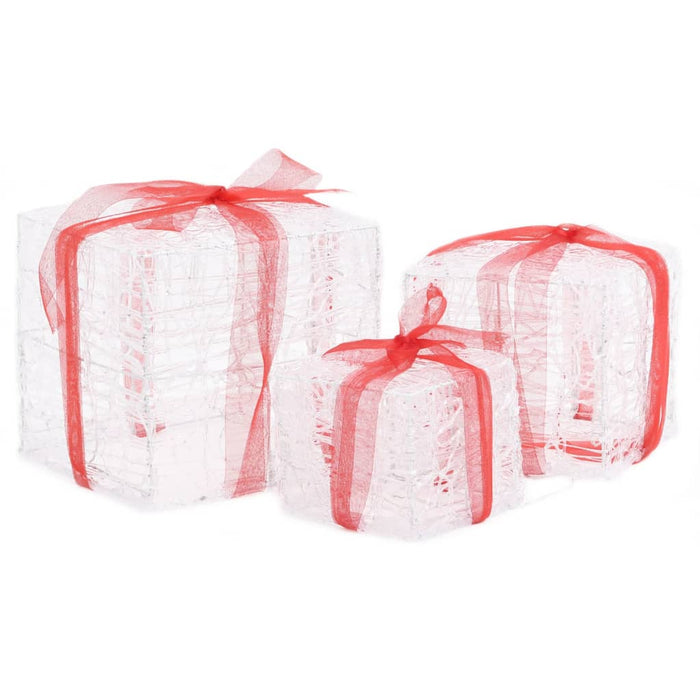 Cutii cadou de Crăciun decorative, 3 buc., multicolor, acril - WALTI WALTI