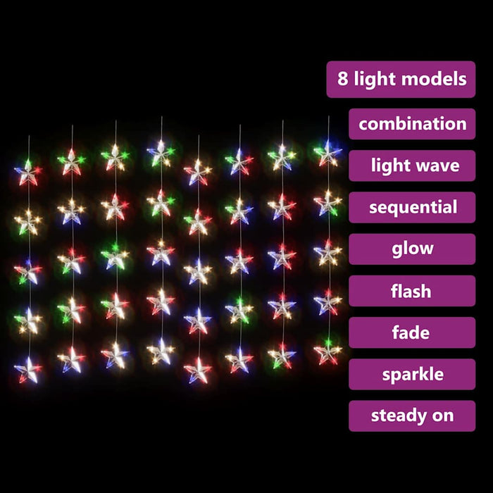 Instalație lumini tip perdea stele 200 LED multicolor 8 funcții - WALTI WALTI