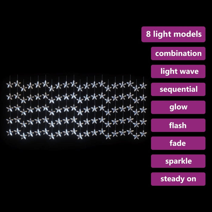 Instalație lumini tip perdea stele 500 LED alb rece 8 funcții - WALTI WALTI