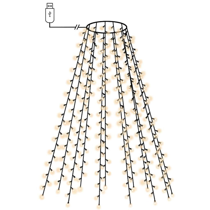 Instalație brad de Crăciun cu 150 LED-uri alb rece 150 cm - WALTI WALTI