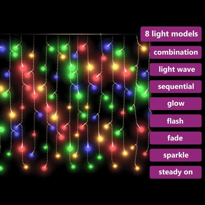 Lumini de perdea tip gheață 400 LED-uri colorate 8 funcții 10 m - WALTI WALTI