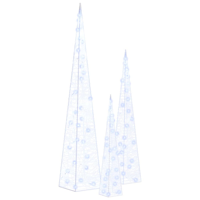 Set conuri decorative cu LED-uri albastru 30/45/60 cm acrilic - WALTI WALTI