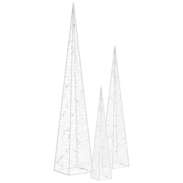 Set conuri decorative cu LED-uri albastru 30/45/60 cm acrilic - WALTI WALTI