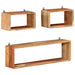 Set rafturi de perete cub, 3 piese, lemn masiv acacia - WALTI WALTI