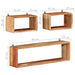 Set rafturi de perete cub, 3 piese, lemn masiv acacia - WALTI WALTI
