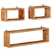 Set rafturi de perete cub, 3 piese, lemn masiv acacia - WALTI WALTI