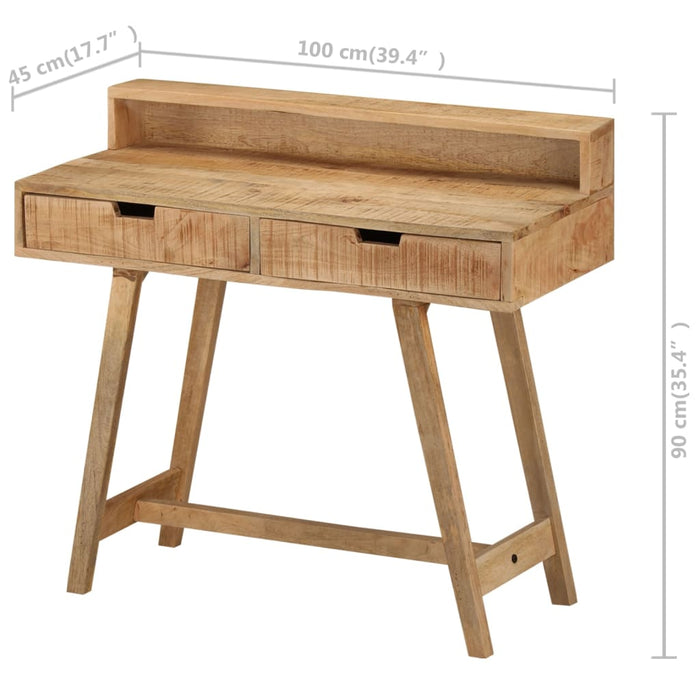 Birou, 100x45x90 cm, lemn de mango nefinisat - WALTI WALTI