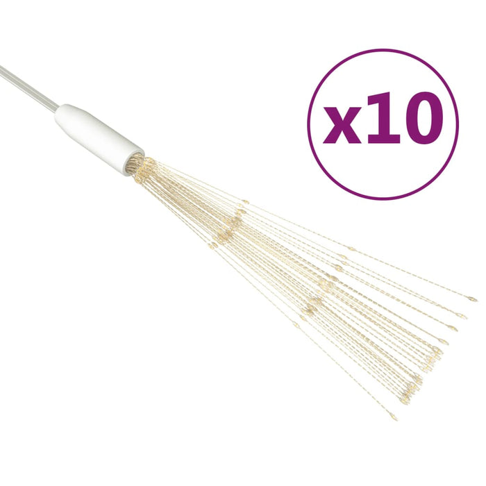 Lămpi cu artificii de Crăciun, 10 buc., 1400 LED alb cald 20 cm WALTI