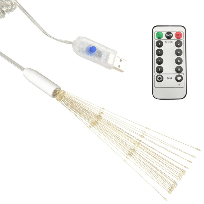 Lămpi cu artificii de Crăciun, 10 buc., 1400 LED alb cald 20 cm WALTI