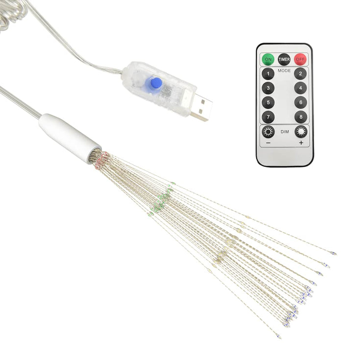 Lămpi cu artificii de Crăciun, 2 buc., 280 LED multicolor 20 cm WALTI