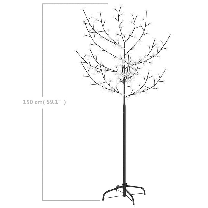 Pom de Crăciun, 120 LED-uri alb cald, flori de cireș, 150 cm - WALTI WALTI