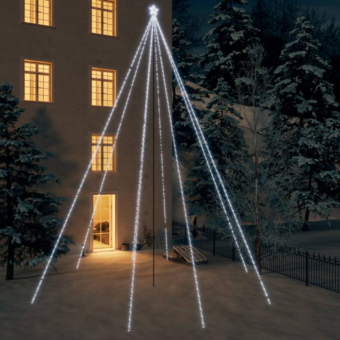 Pom de Crăciun LED Interior Exterior 1300 LED-uri Alb Rece 8 m WALTI