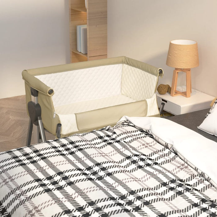 Pat pentru copii cu saltea, gri taupe, pânză textil - WALTI WALTI