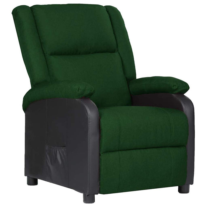 Fotoliu rabatabil pentru TV,verde închis,piele ecologică/textil WALTI