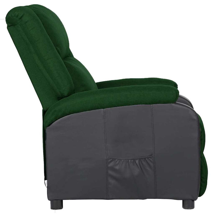 Fotoliu rabatabil pentru TV,verde închis,piele ecologică/textil WALTI