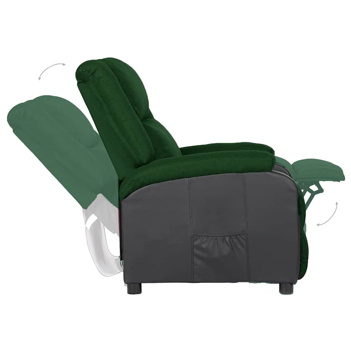 Fotoliu rabatabil pentru TV,verde închis,piele ecologică/textil WALTI