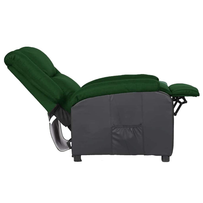 Fotoliu rabatabil pentru TV,verde închis,piele ecologică/textil WALTI
