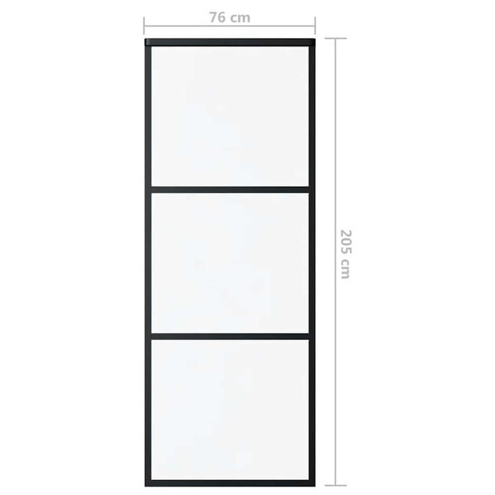Ușă glisantă cu 3 panouri, negru, 76x205 cm, sticlă ESG și aluminiu WALTI
