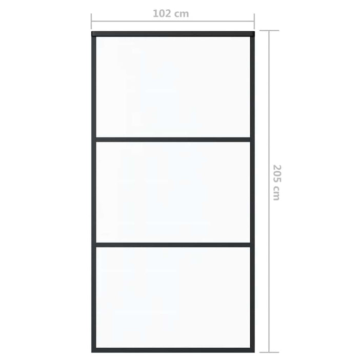 Ușă glisantă, negru, 102x205 cm, sticlă ESG și aluminiu - WALTI WALTI