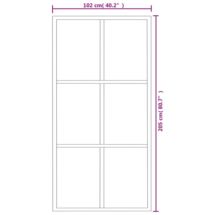 Ușă glisantă, negru, 102x205 cm, sticlă ESG și aluminiu - WALTI WALTI