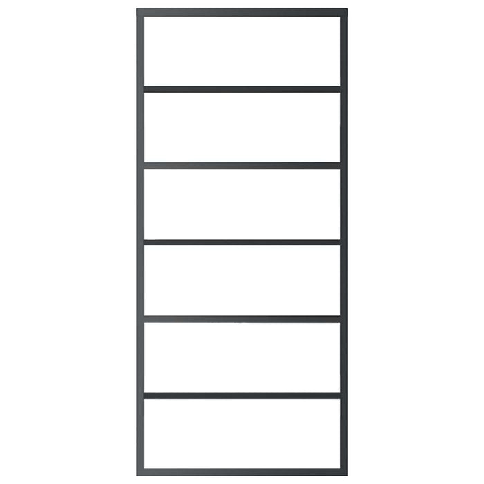 Ușă glisantă, negru, 90x205 cm, sticlă ESG și aluminiu - WALTI WALTI