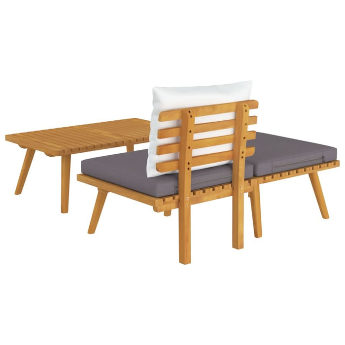 Set mobilier de grădină cu perne, 3 piese, lemn masiv acacia - WALTI WALTI