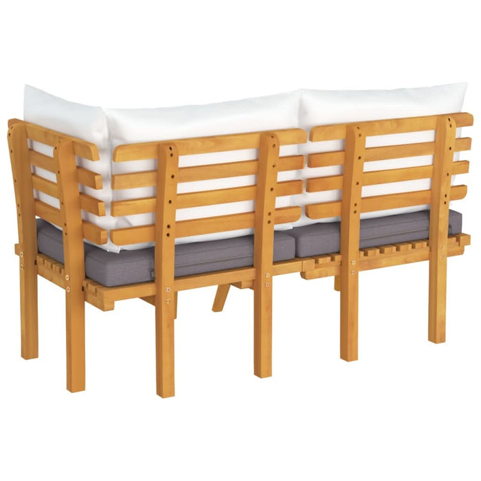 Set mobilier de grădină cu perne, 2 piese, lemn masiv de acacia - WALTI WALTI