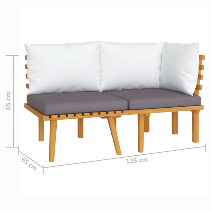 Set mobilier de grădină cu perne, 2 piese, lemn masiv de acacia - WALTI WALTI
