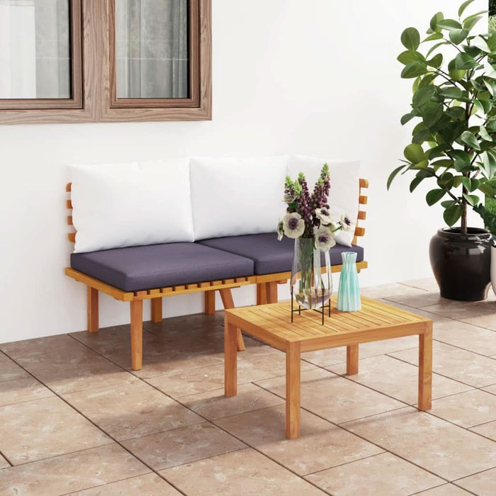 Set mobilier de grădină cu perne, 2 piese, lemn masiv de acacia - WALTI WALTI