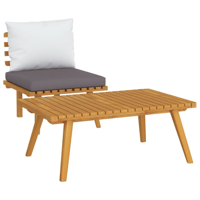 Set mobilier de grădină cu perne, 2 piese, lemn masiv de acacia - WALTI WALTI