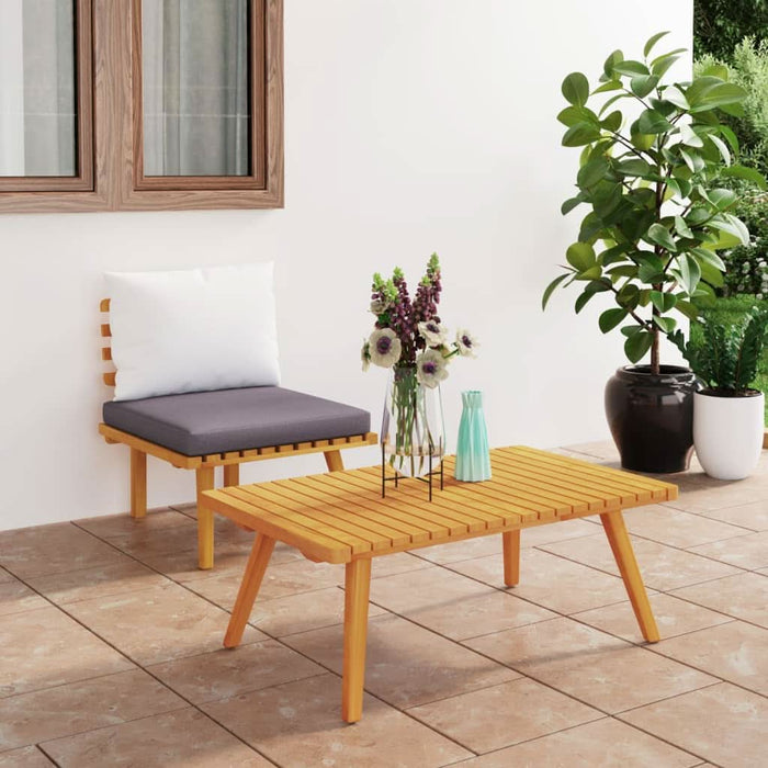 Set mobilier de grădină cu perne, 2 piese, lemn masiv de acacia - WALTI WALTI