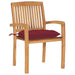 Scaune grădină stivuibile cu perne, 6 buc, lemn masiv de tec - WALTI WALTI